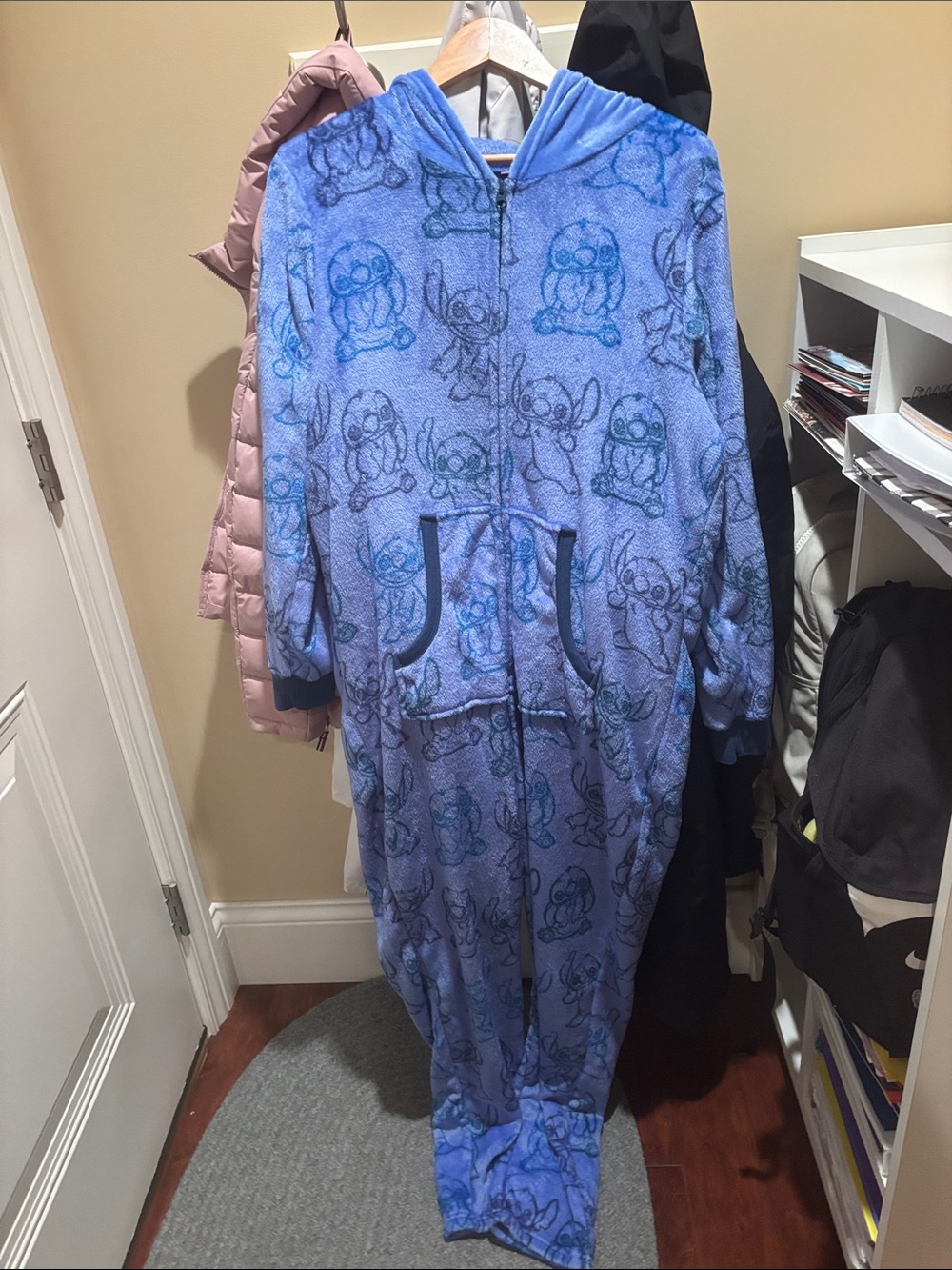 Blue Character Fleece Onesie Pajamas